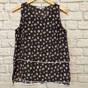 Loft purple flowered tank blouse